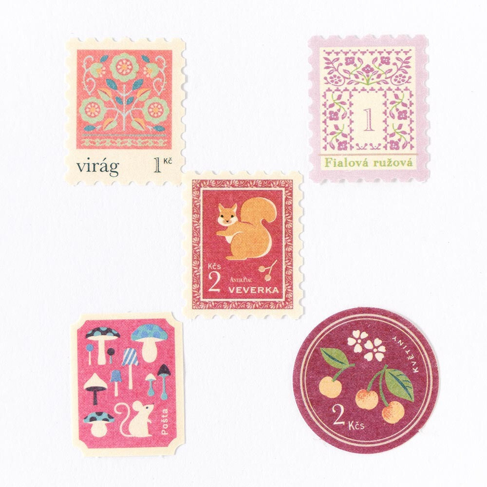 NB Co. Japan - Antik Piac Pegatinas de Sellos Vintage | Rosa