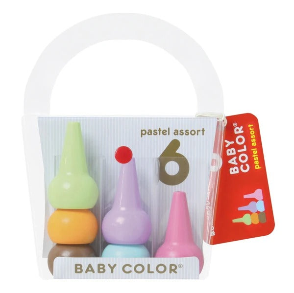 Aozora - Baby Color Pack de 6 Ceras de Colores | Pastel