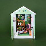 Alljoy Design - Tarjeta 3D Pop Up Miniature World | Cobertizo de jardín