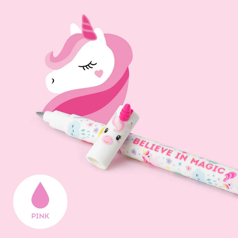 Legami -Erasable gel pen | Unicorn | Pink ink