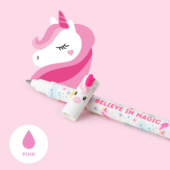Legami -Erasable gel pen | Unicorn | Pink ink