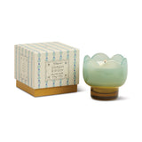 Paddywax – 5.5oz/155g Glass Tulip Scented Candle | Blue and Ochre - Wisteria & Willow