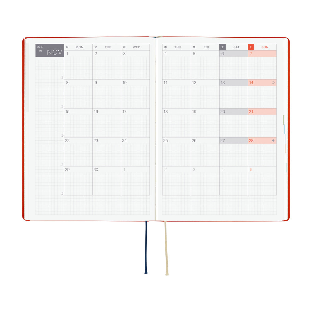 Hobonichi - Agenda HON 2027 A5 en inglés | Yumi Kitagishi: White Cat and Rabbit’s Tea Room · detalle 4