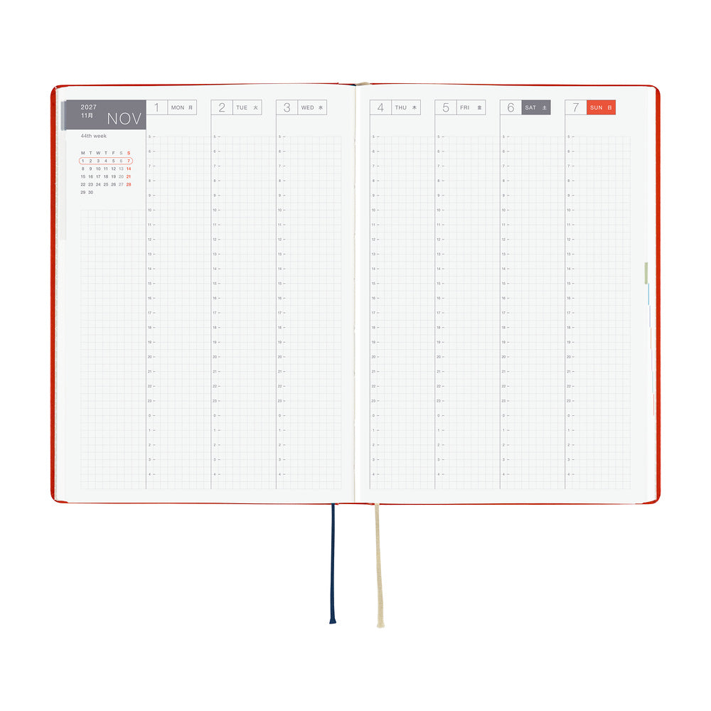 Hobonichi - Agenda HON 2027 A5 en inglés | Yumi Kitagishi: White Cat and Rabbit’s Tea Room · detalle 7