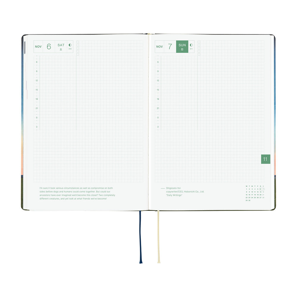 Hobonichi - Agenda HON 2027 A5 en inglés | Hiroko Kubota: String Telephone Until the Moon is Full · detalle 6