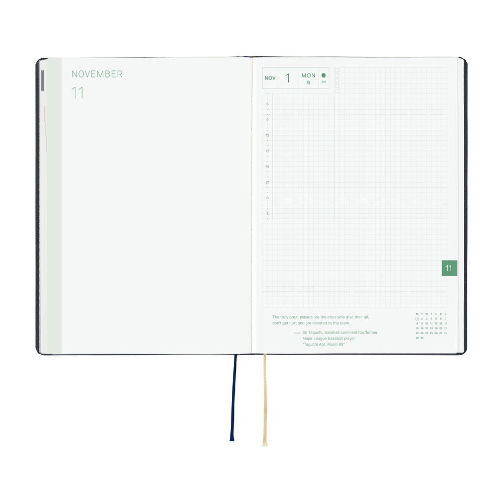 Hobonichi - Agenda HON 2027 A5 en inglés | Slash (Navy) · detalle 5