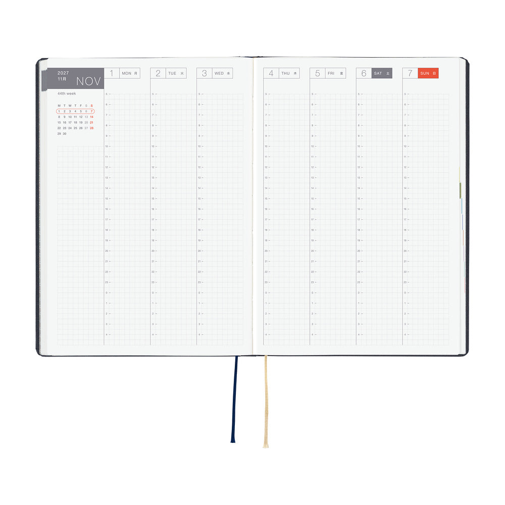 Hobonichi - Agenda HON 2027 A5 en inglés | Slash (Navy) · detalle 7