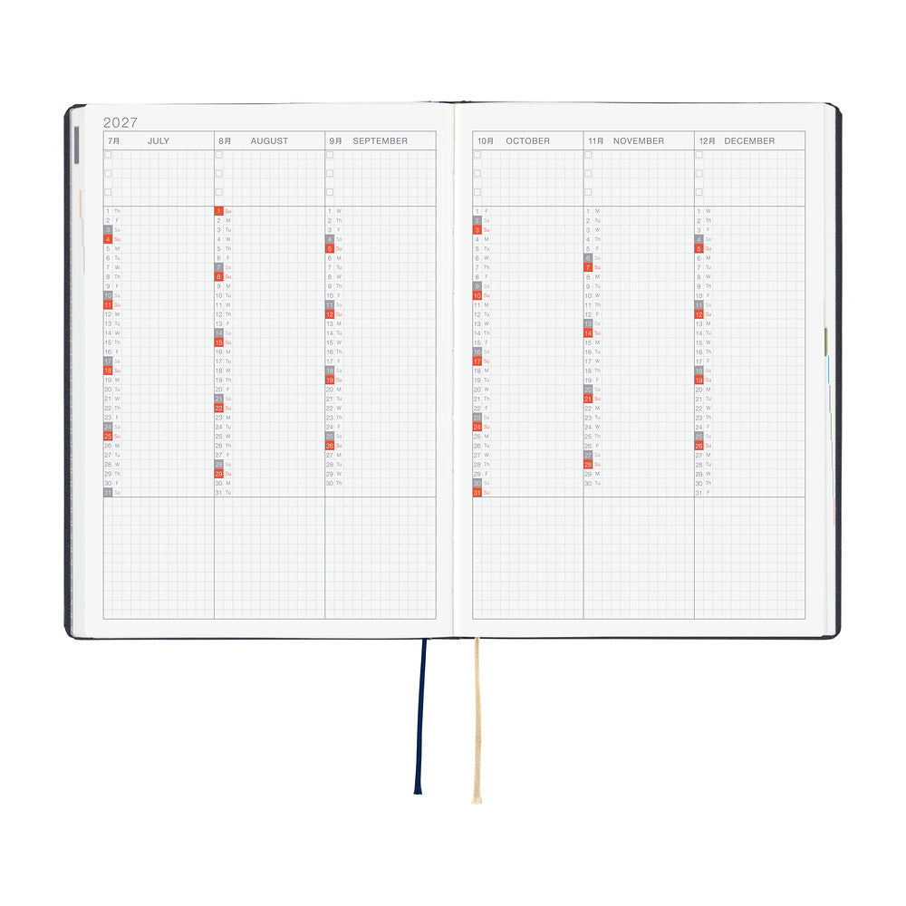 Hobonichi - Agenda HON 2027 A5 en inglés | Slash (Navy) · detalle 8