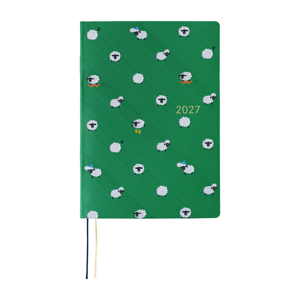 Hobonichi - Agenda HON 2027 A5 en inglés | Bow & Tie: Sheep Sheep Sheep