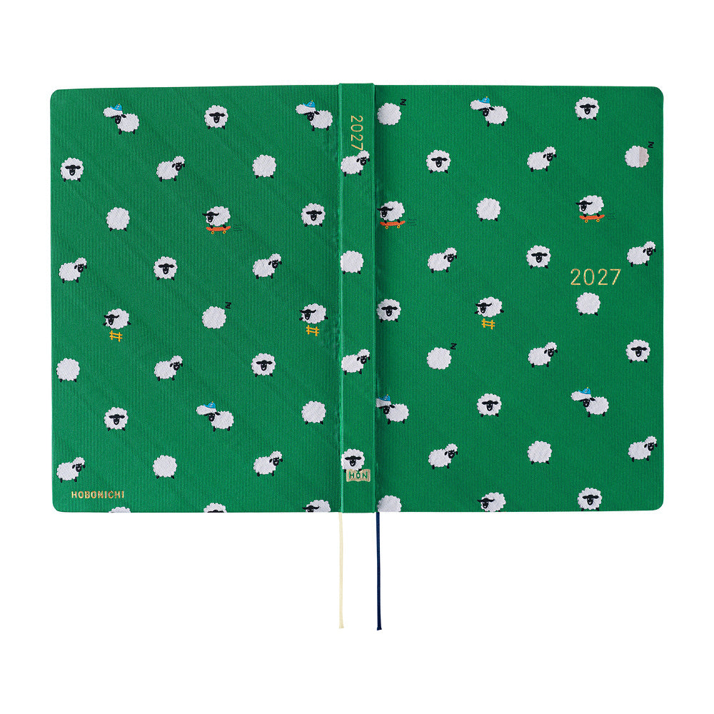 Hobonichi - Agenda HON 2027 A5 en inglés | Bow & Tie: Sheep Sheep Sheep · detalle 3