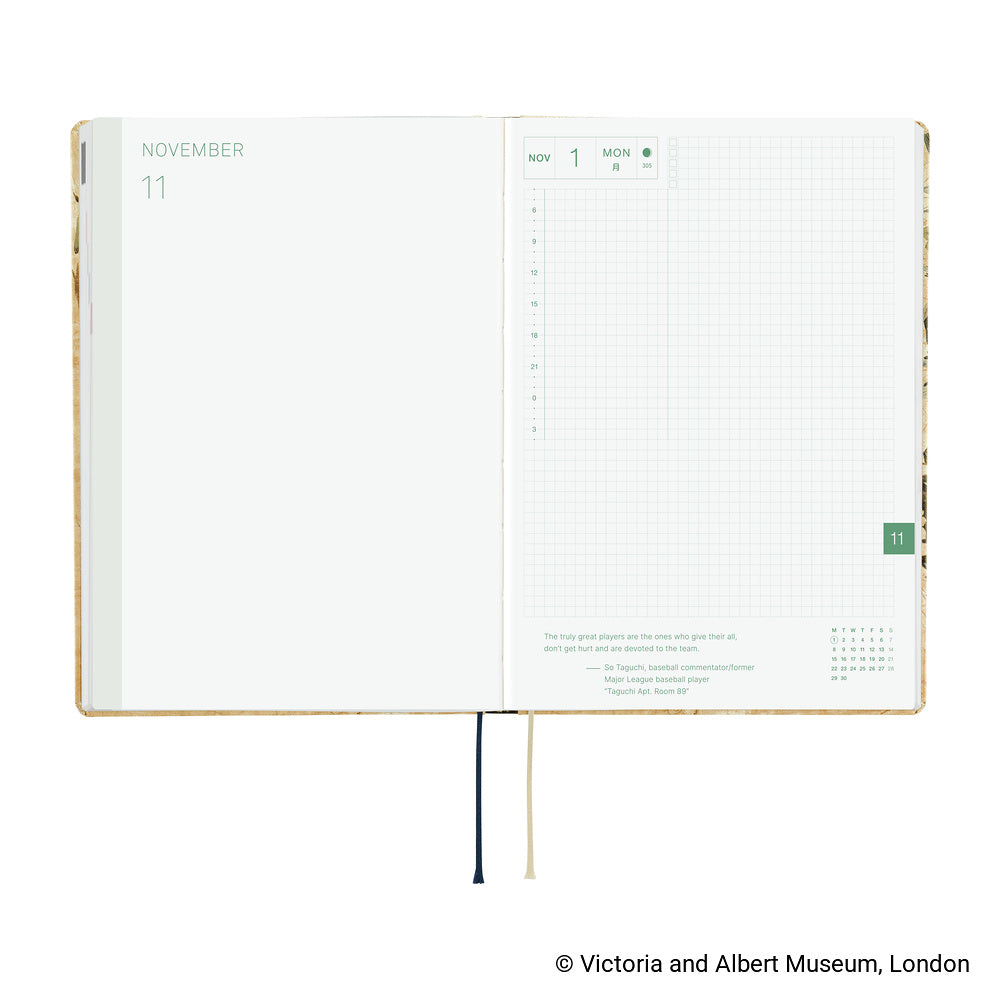Hobonichi - Agenda HON 2027 A5 en inglés | V&A Series: Vine · detalle 5