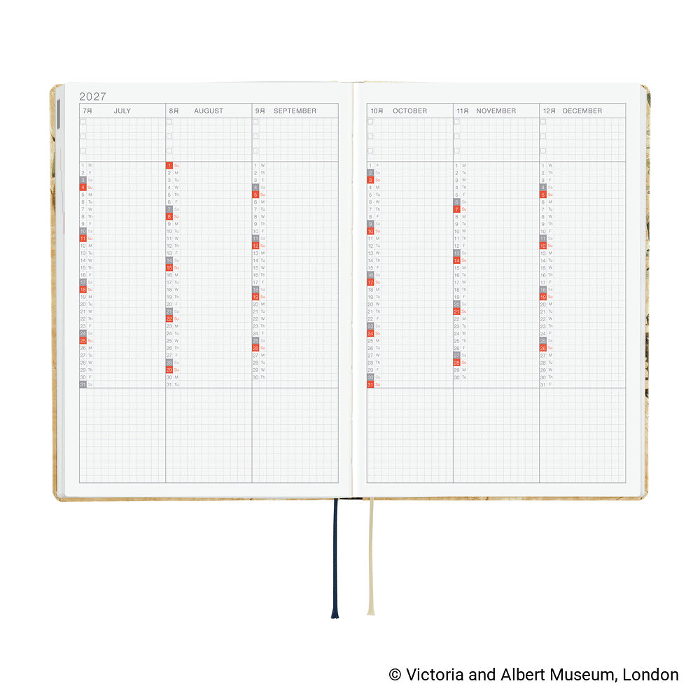 Hobonichi - Agenda HON 2027 A5 en inglés | V&A Series: Vine · detalle 8