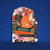 Alljoy Design - Tarjeta de Felicitación Original Paper cut | Cumpleaños Gato