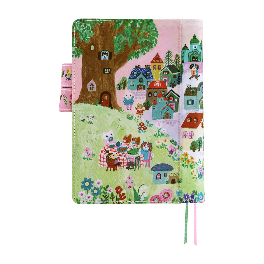 Hobonichi - Funda A5 Cousin | Yumi Kitagishi: White Cat Village · detalle 2