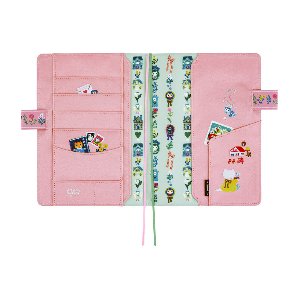 Hobonichi - Funda A5 Cousin | Yumi Kitagishi: White Cat Village · detalle 4