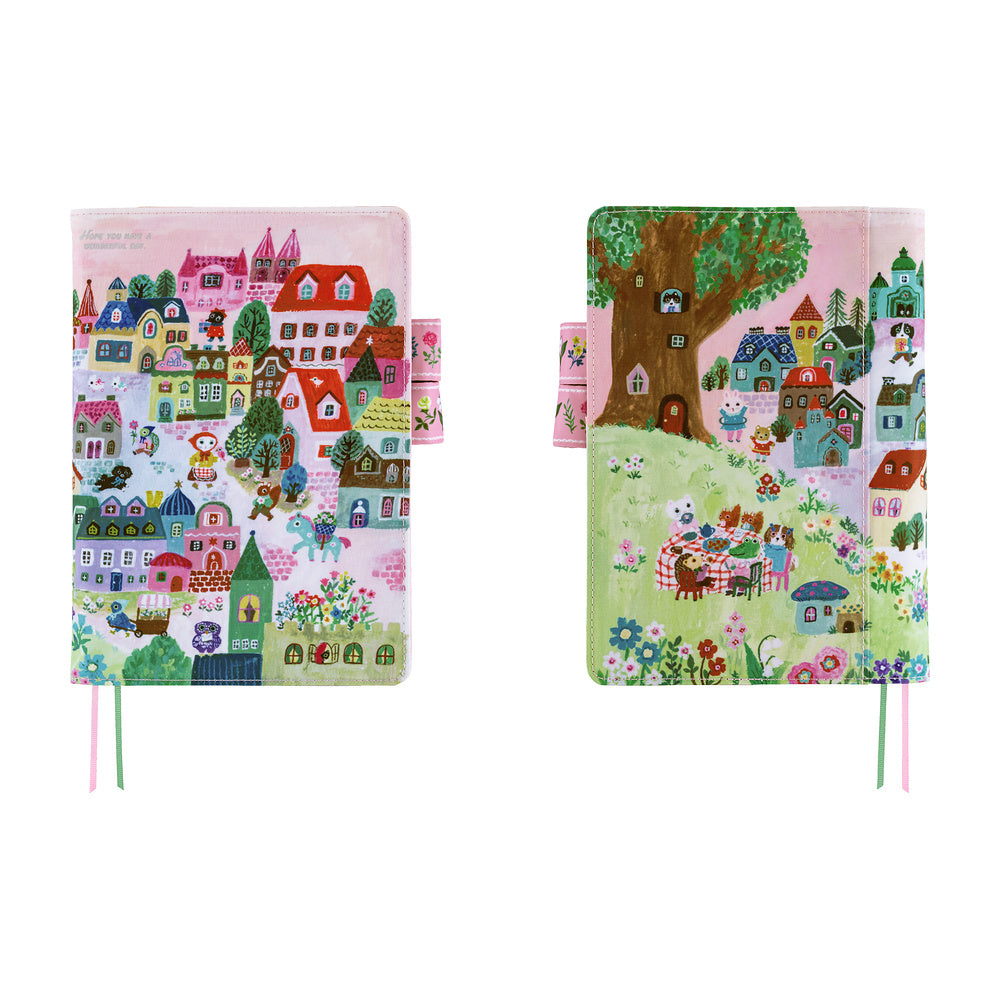Hobonichi - Funda A5 Cousin | Yumi Kitagishi: White Cat Village · detalle 5