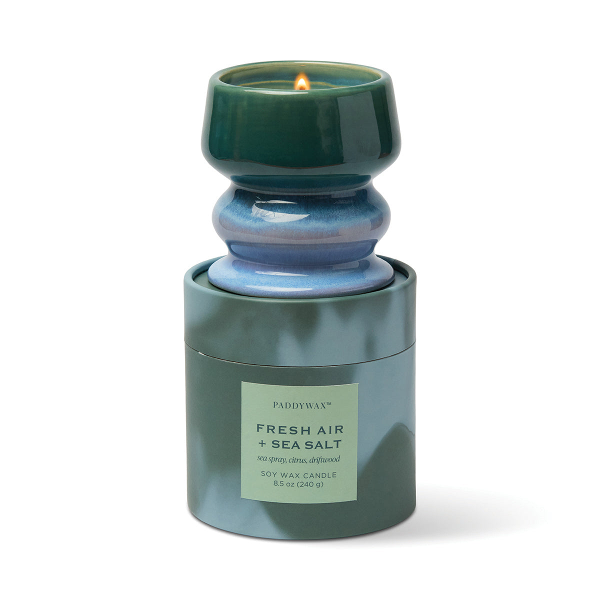 Paddywax – Vela Aromática Melt de Cerámica 8.5oz/240g | Ombre Blue/Green - Fresh Air & Sea Salt – imagen 2