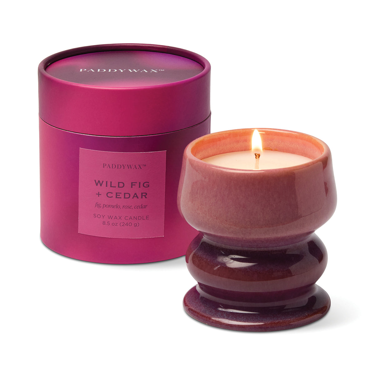 Paddywax – Vela Aromática Melt de Cerámica 8.5oz/240g | Ombre Purple/Pink - Wild Fig & Cedar – imagen 1