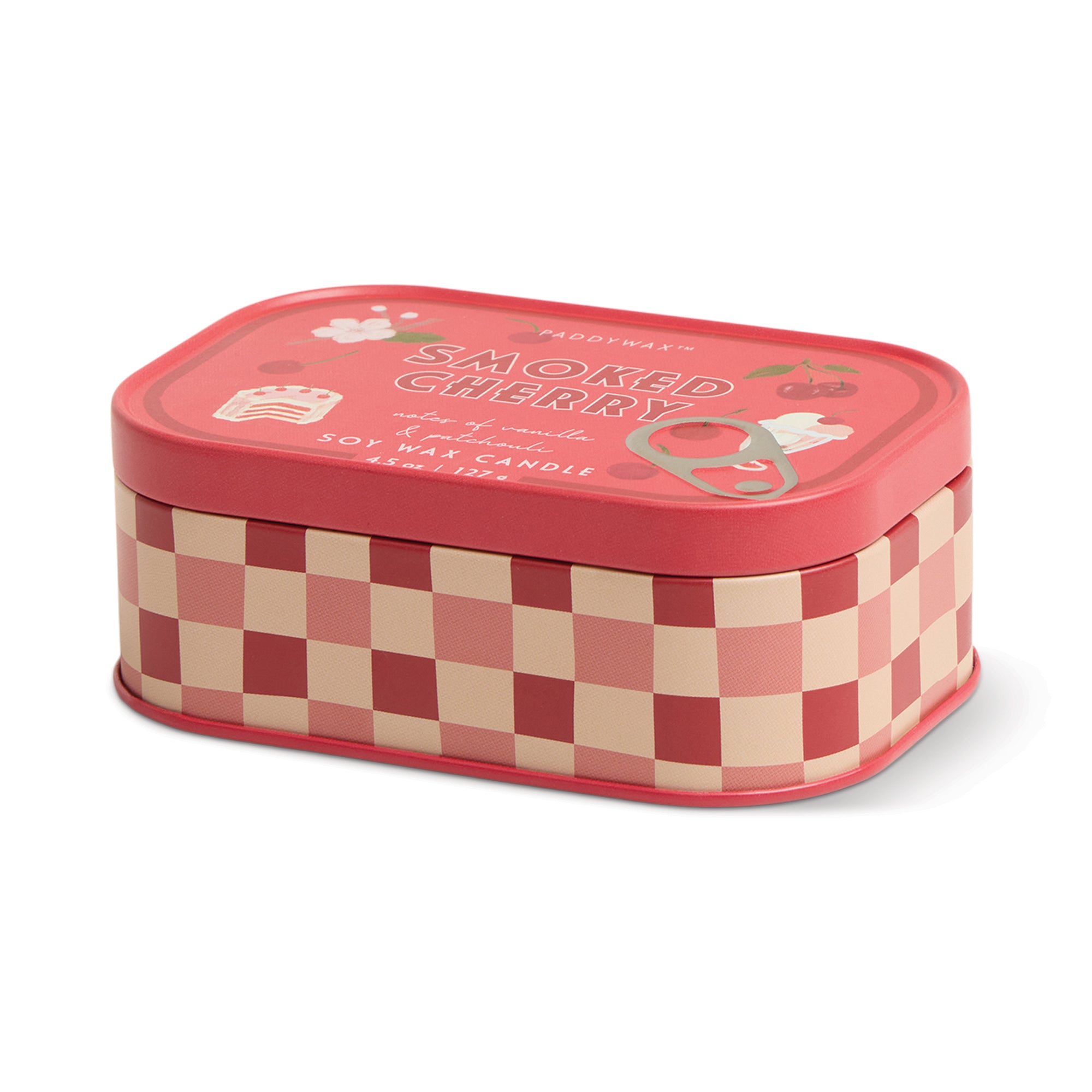 Paddywax – Vela Aromática 4.5oz/127g Printed Tin Candle Bistro | Smoked Cherry – imagen 1
