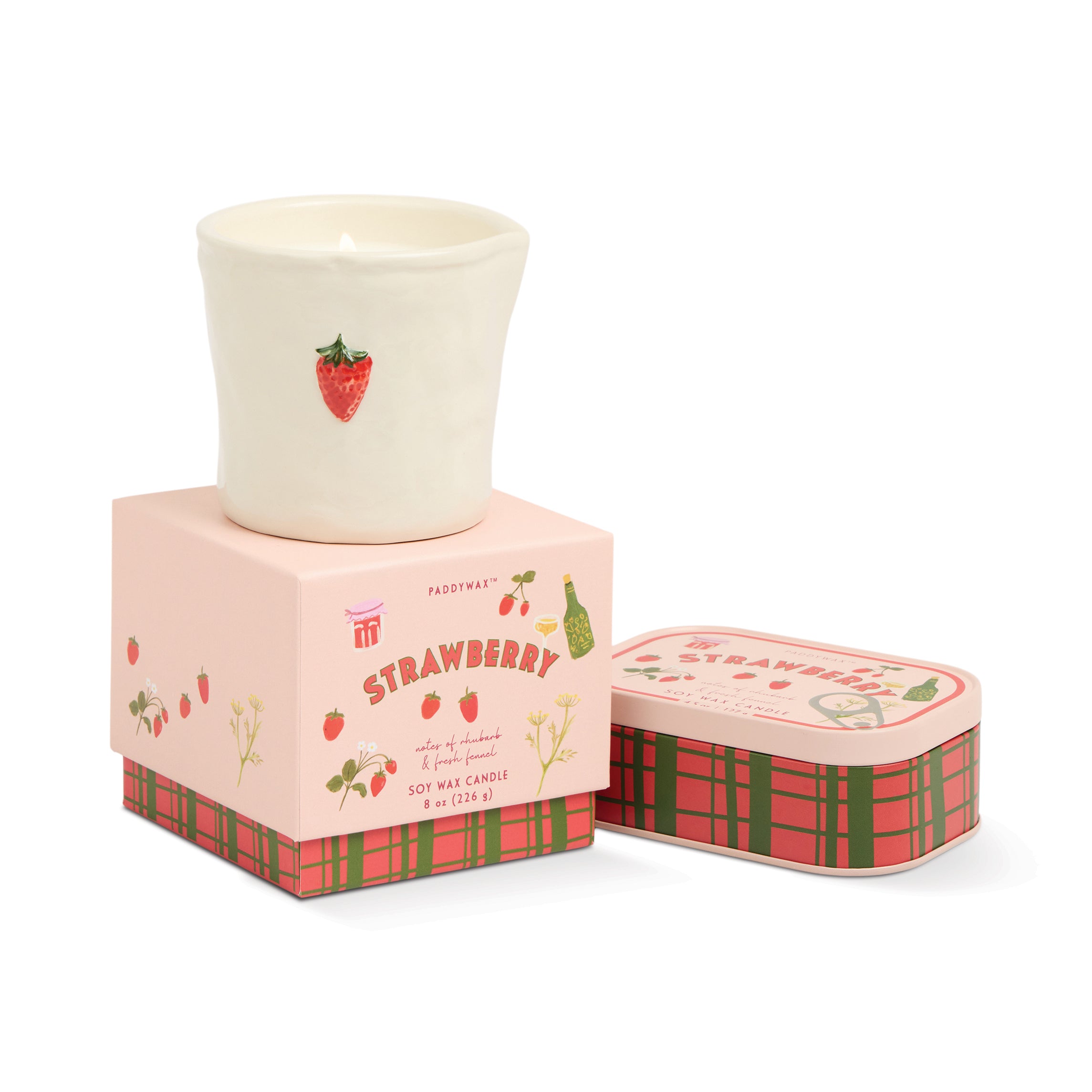Paddywax – Vela Aromática 4.5oz/127g Printed Tin Candle Bistro | Strawberry – imagen 3