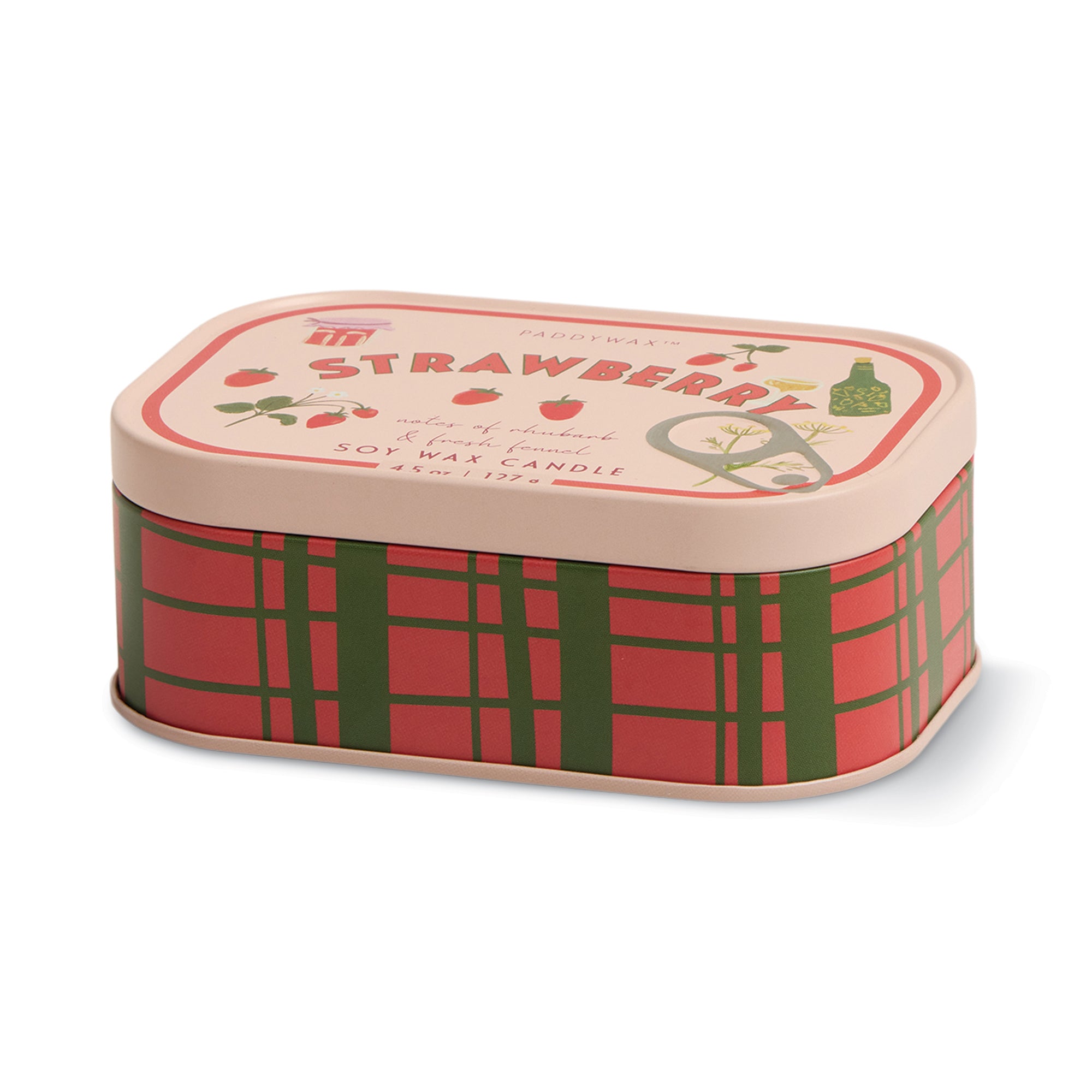 Paddywax – Vela Aromática 4.5oz/127g Printed Tin Candle Bistro | Strawberry – imagen 1