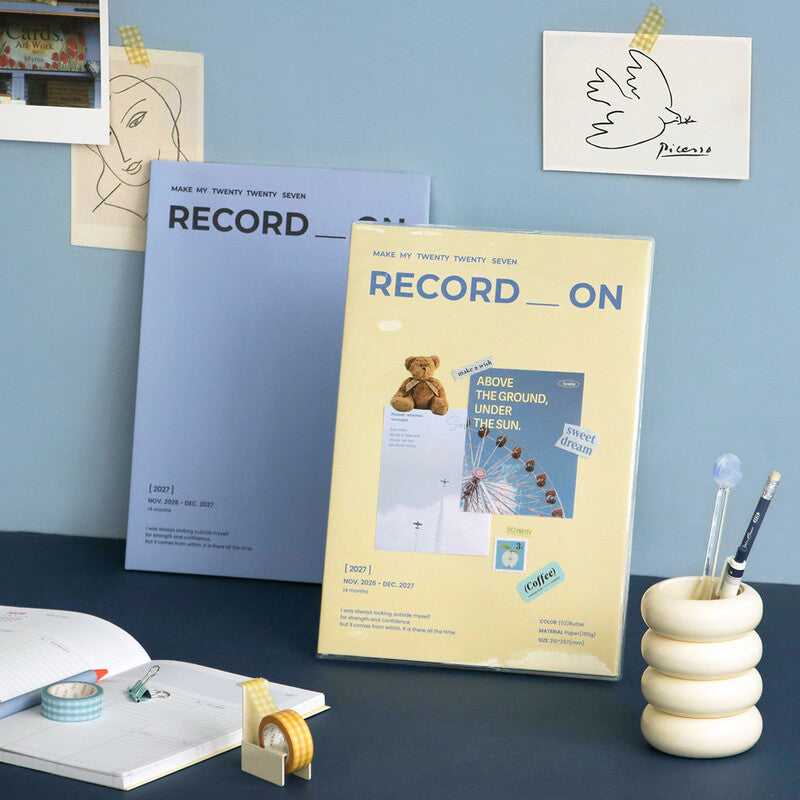 Record On Monthly A4 2027 · Serenity Blue