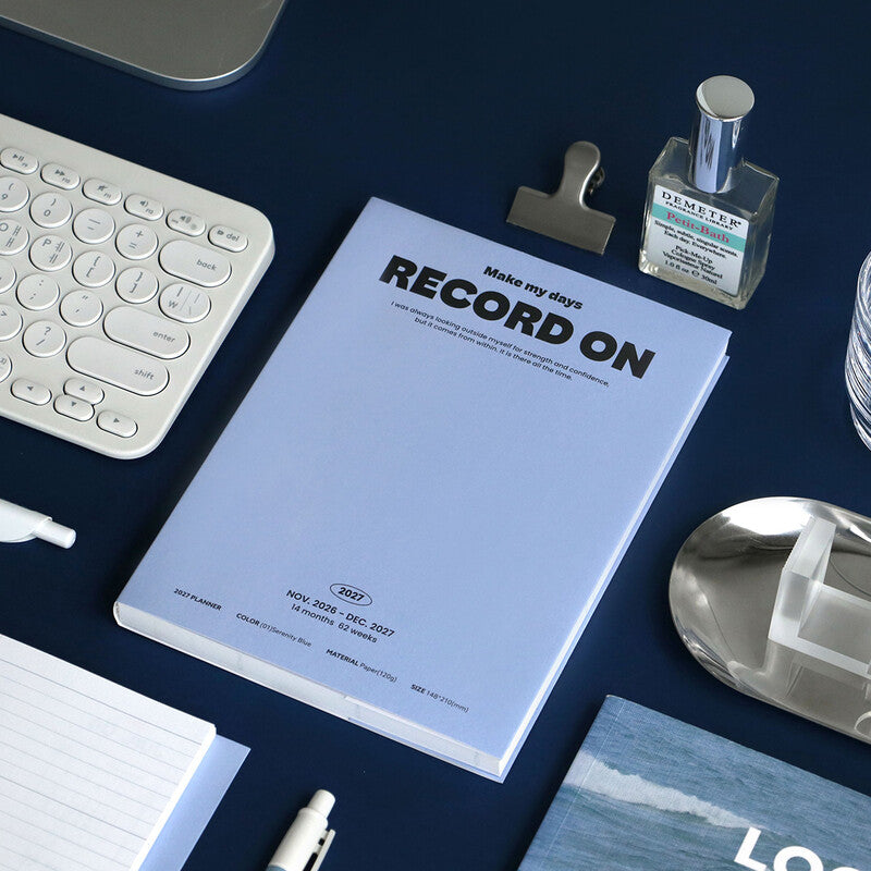 Record On Plan Weekly A5 2027 · Serenity Blue