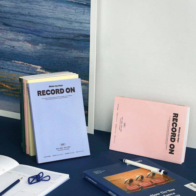 Record On Plan Weekly A5 2027 · Misty Pink