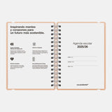 vacavaliente - Agenda Escolar A5 Semanal | Septiembre 2025 a Agosto 2026 | Sakura Pink Sand