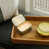 Paddywax –  Vela Aromática 4.5oz/127g Printed Tin Candle Cherie | Green & Khaki - Smoked Pistachio