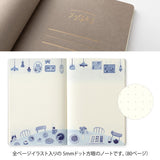 Midori - Yuru Log Notebook (B6) Cuaderno con Malla de Puntos | Blue Nordic