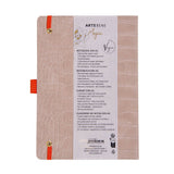 ARTEBENE - MAJOIE Notebook with Elastic Closure A5 Vegan Leather Croc | Dotted Pages | Gray
