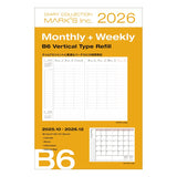 Mark's - Weekly Planner Refill B6 | Oct 2025 - Dic 2026