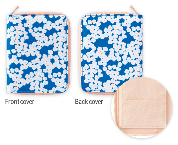 King Jim - HITOTOKI NOTE Passport con funda de cremallera | Flower