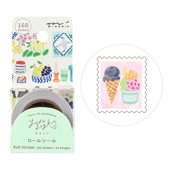 MIDORI - Roll Sticker Yuru Log | Stamps