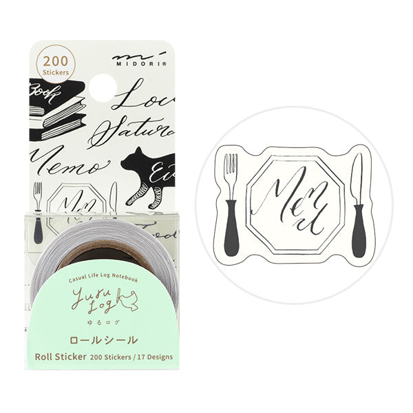 MIDORI - Roll Sticker Yuru Log | Calligraphy