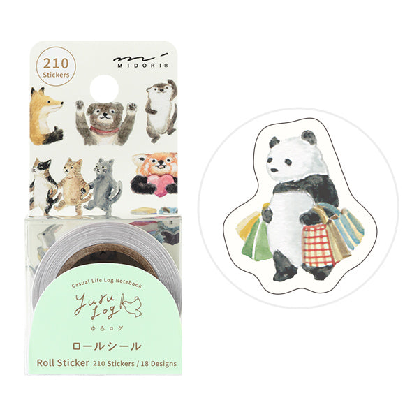 MIDORI - Roll Sticker Yuru Log | Animal Emotions