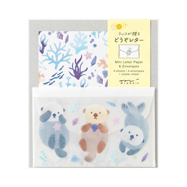 Midori - Mini Letter Paper & Envelopes with Stickers 945 For You Sea otter