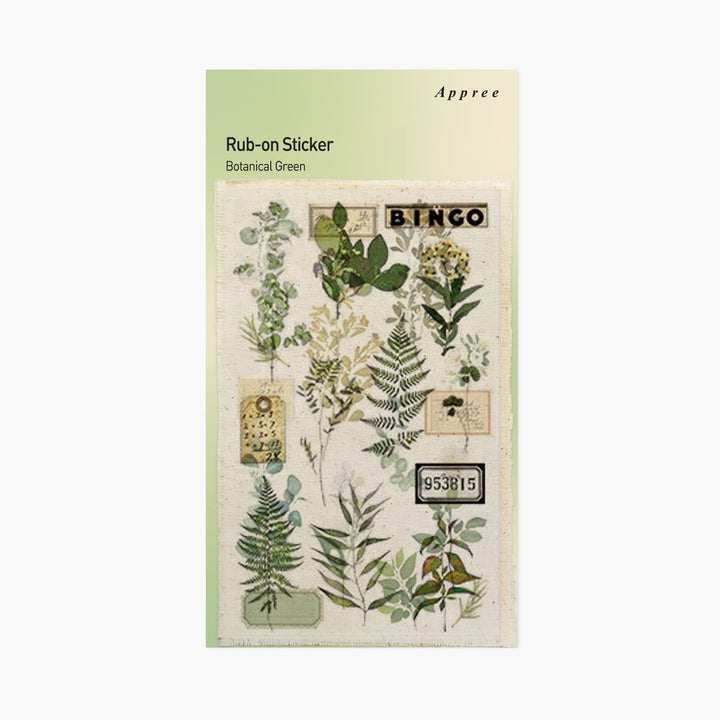 Appree - Rub on Sticker - Pegatinas Transfer | Botanical Green