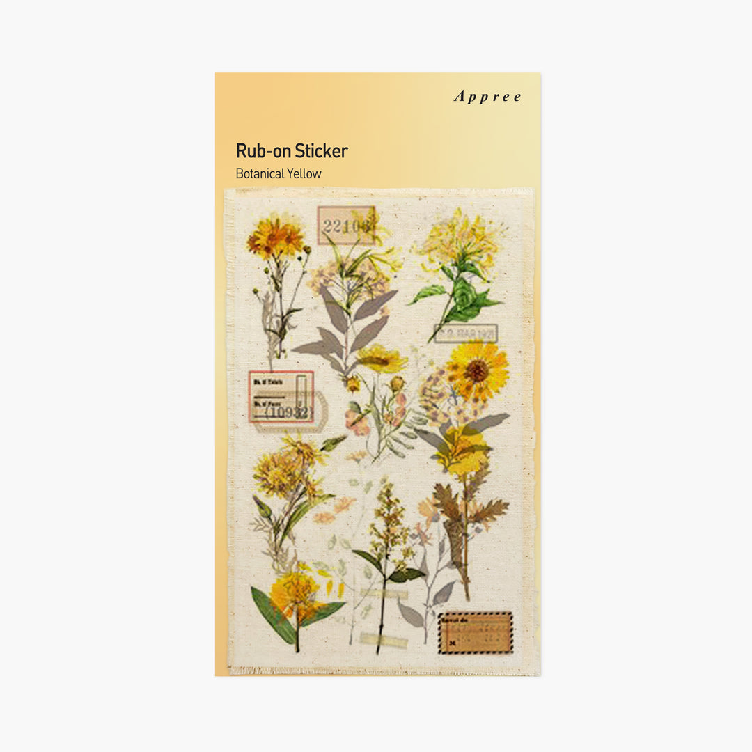 Appree - Rub on Sticker - Pegatinas Transfer | Botanical Yellow