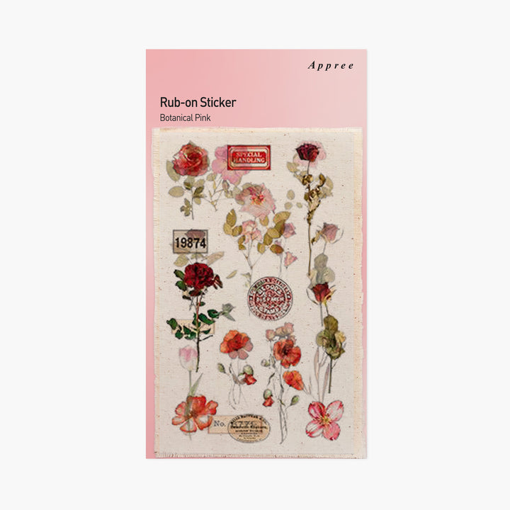 Appree - Rub on Sticker - Pegatinas Transfer | Botanical Pink