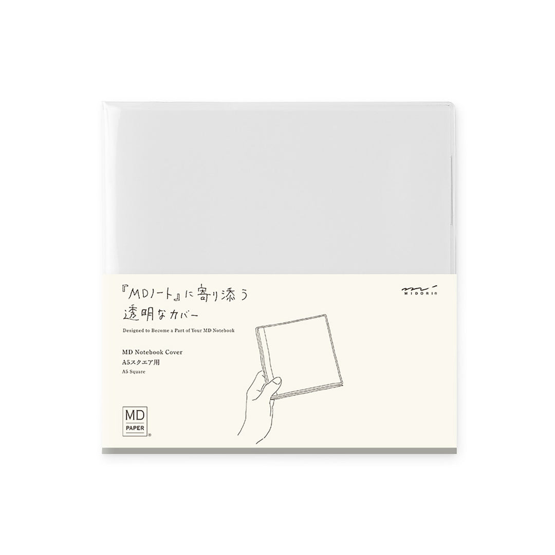 Midori MD Paper - Cover Clear A5 Square - Transparent Protective Cover for MD Notebook 