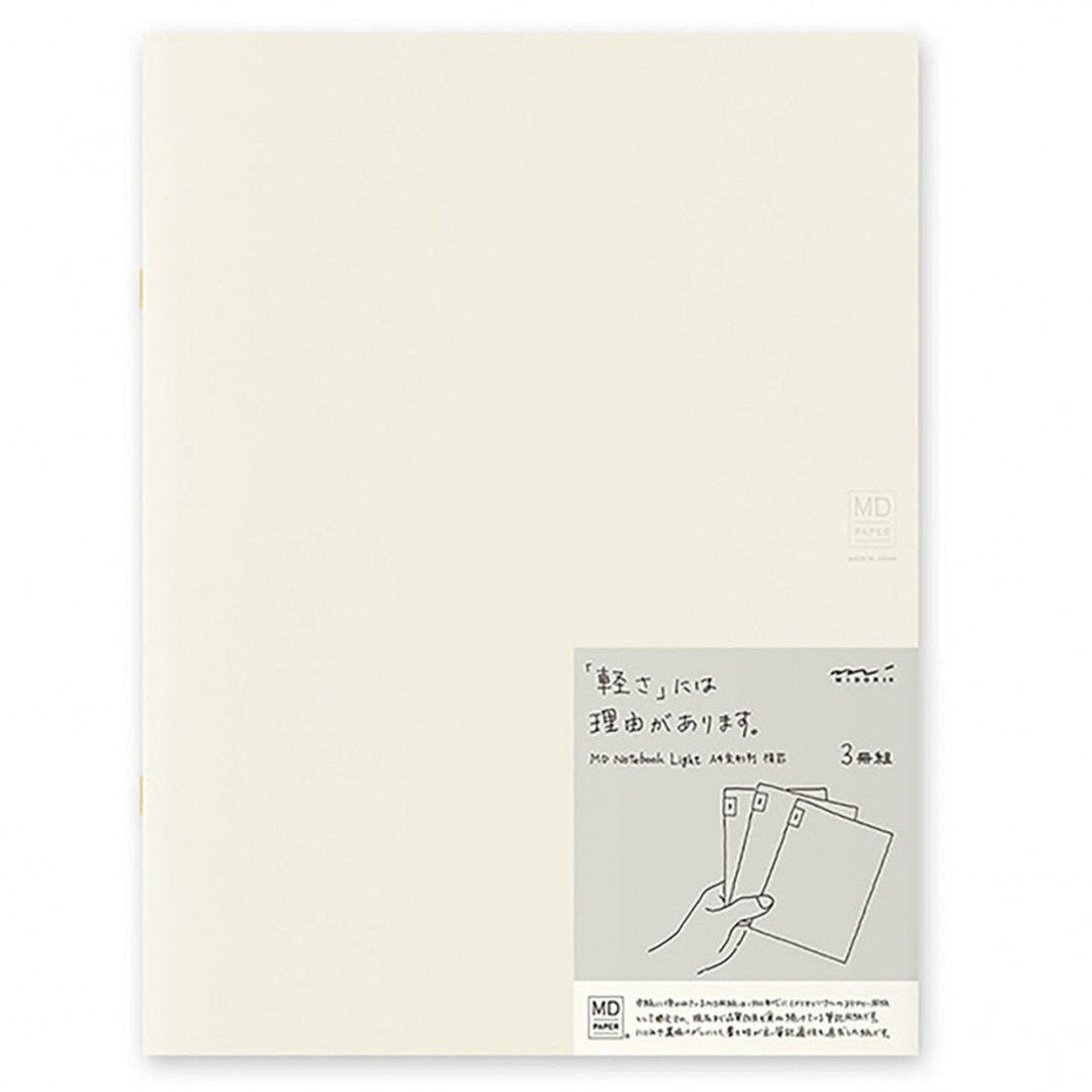 Midori MD Paper - MD Notebook Light A4 Pack de 3 cuadernos | Hojas con líneas