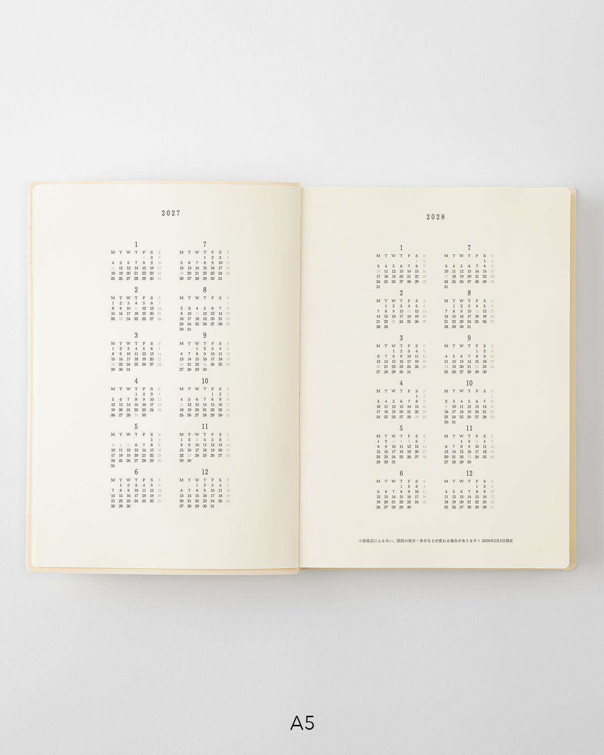 MD Product - Agenda MD Notebook Diary 1 Day 1 Page 2027 | A5 · páginas interiores