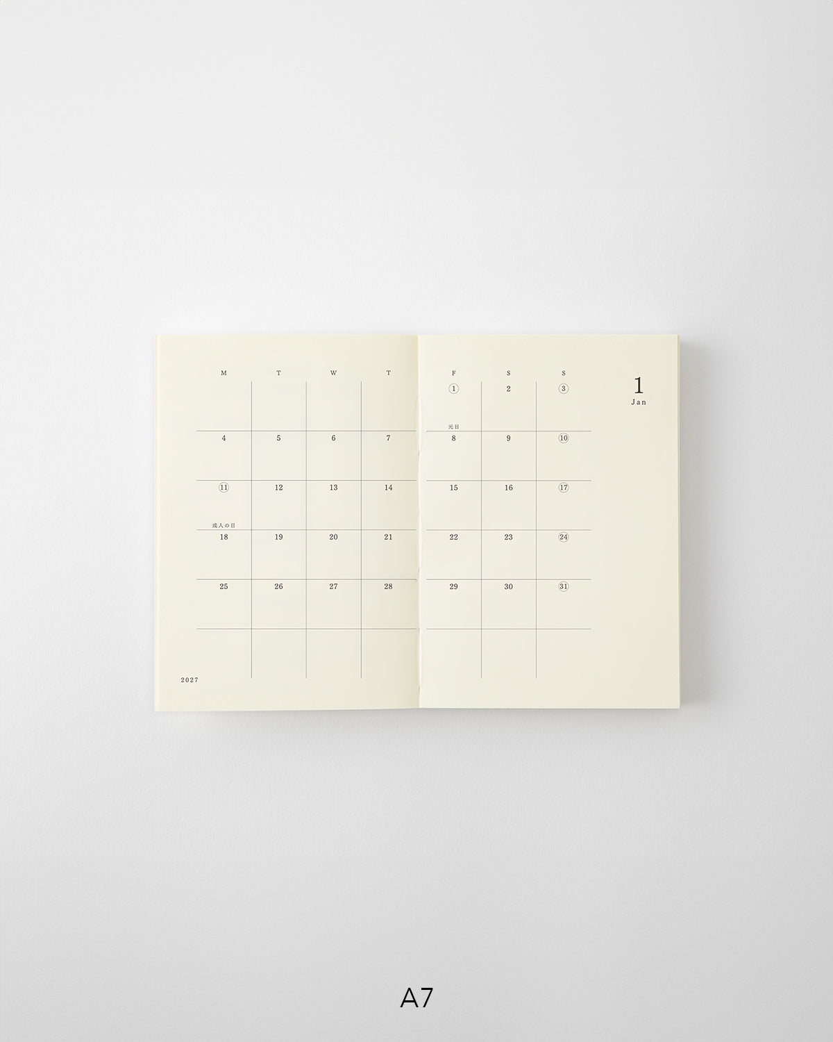 MD Product - Agenda mensual MD Notebook Diary 2027 | A7 · páginas interiores