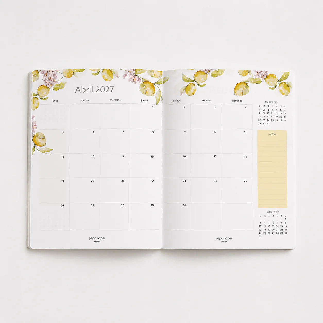 Pepa Paper – Agenda Mensual 2026-2027 | Lemon Blossom