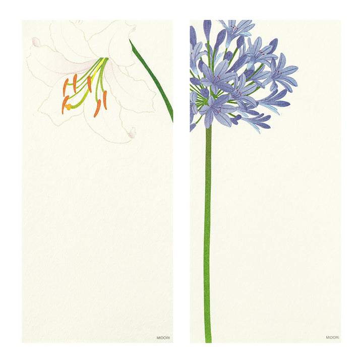Midori - Message Letter Pad 133 Four Designs Summer Flowers S3 | Summer Flowers