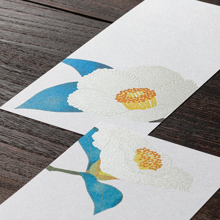 Midori - Message Letter Pad 567 Silk-Printing Japanese Stewartia | Japanese Stewartia