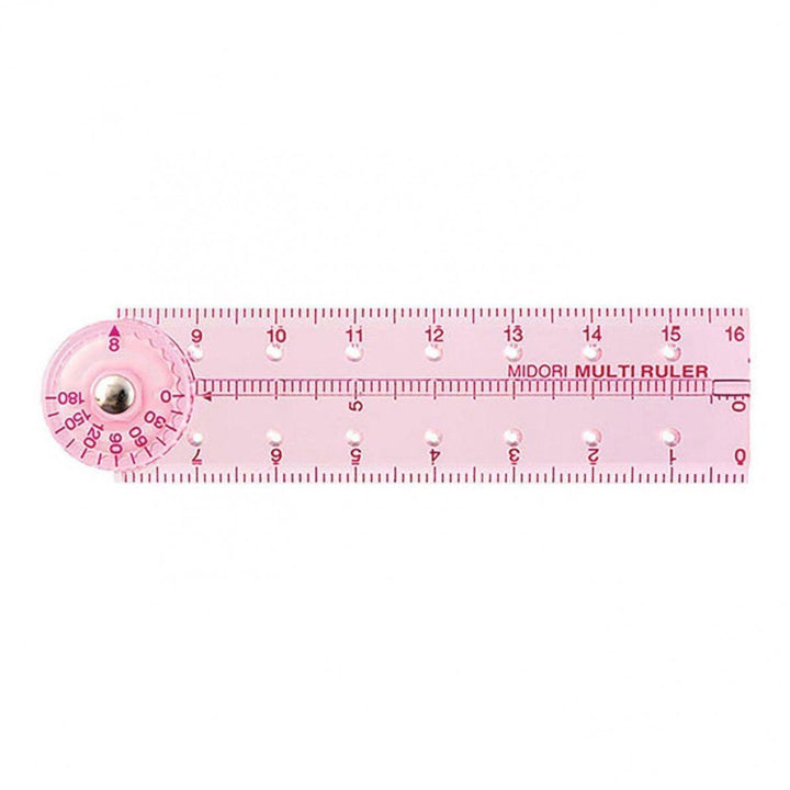 Midori - Regla Multi Ruler 16 cm | Rosa