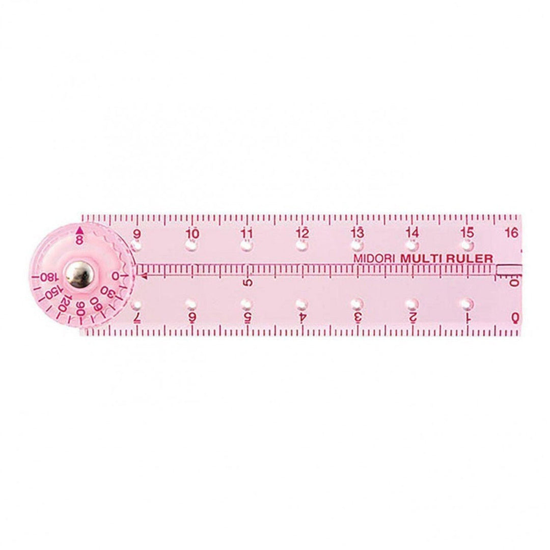 Midori - Regla Multi Ruler 16 cm | Rosa